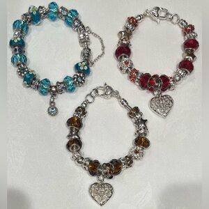 Multicolor Charm Bracelets Set